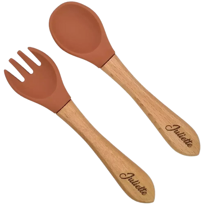 Couverts premier âge rouge tomette Baby-Crea