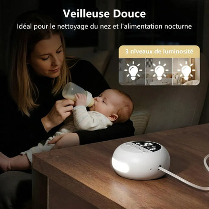 Utilisation de la veilleuse intégrée du mouche bébé électronique pour faciliter le mouchage et l'allaitement nocturne.