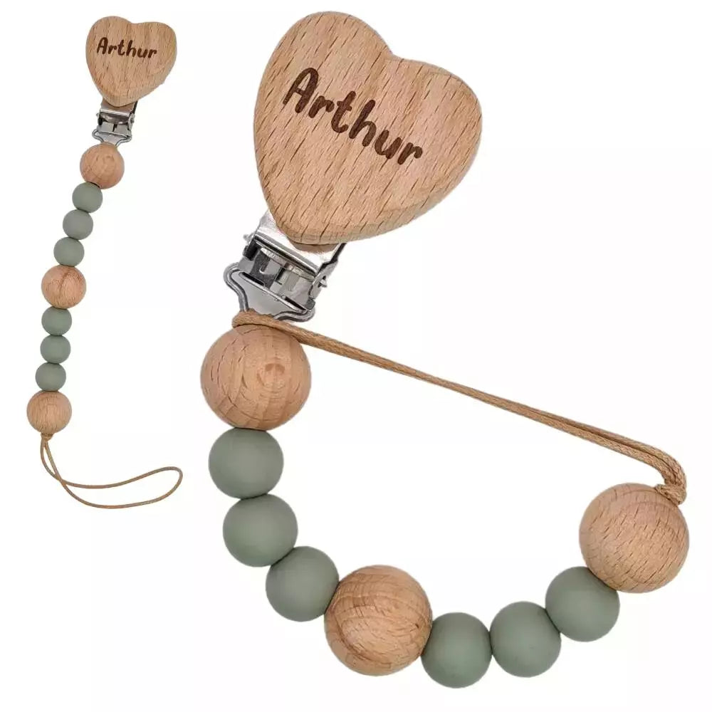 Attache tétine cœur pour bébé fille ou garçon