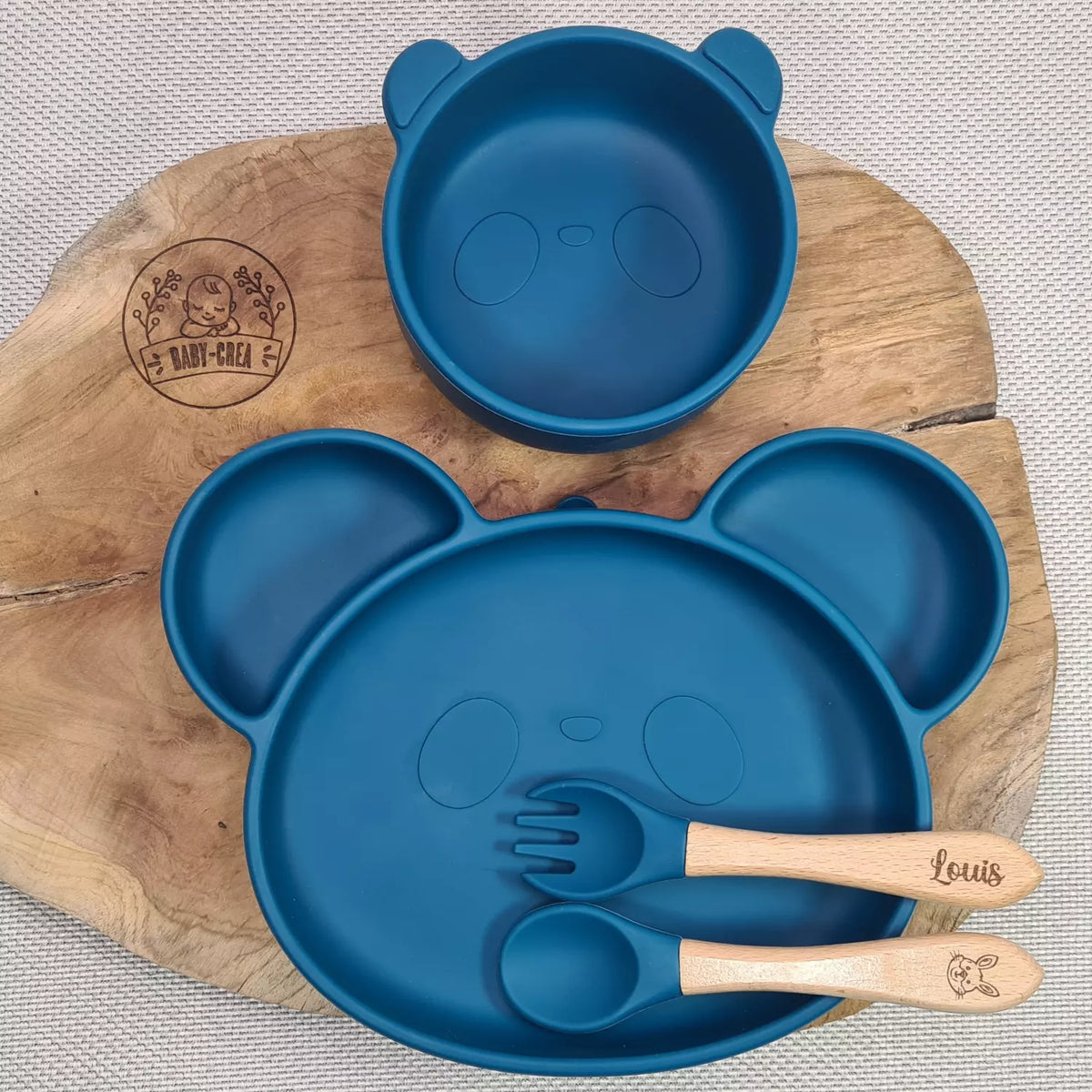 Set repas bébé complet avec prénom baby crea